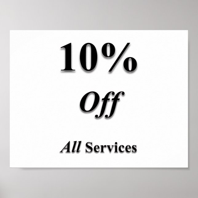 10 % Rabatt auf alle Services Poster Matte (Vorne)