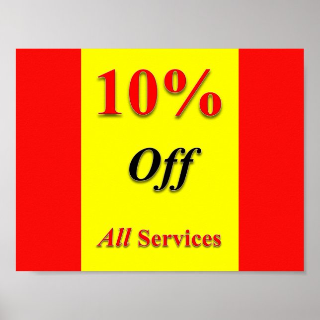 10 % Rabatt auf alle Services Poster Matte (Vorne)