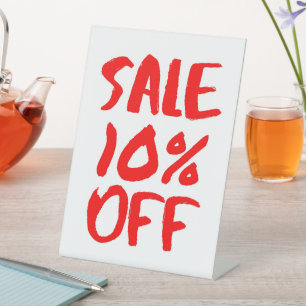 10% Rabatt auf das Handelsschild, Tabletop-Beschri Sockelschild