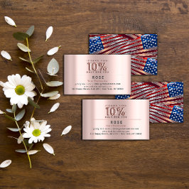 10% Rabatt Logos Vielen Dank Rose US-amerikanische Terminkarte