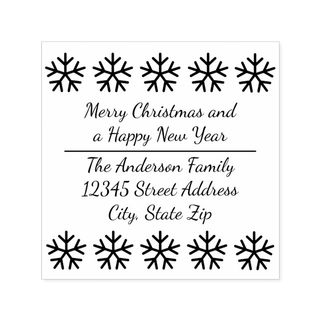 10 Schneeflocken - Quadratzoll Briefmarke Permastempel (Design)