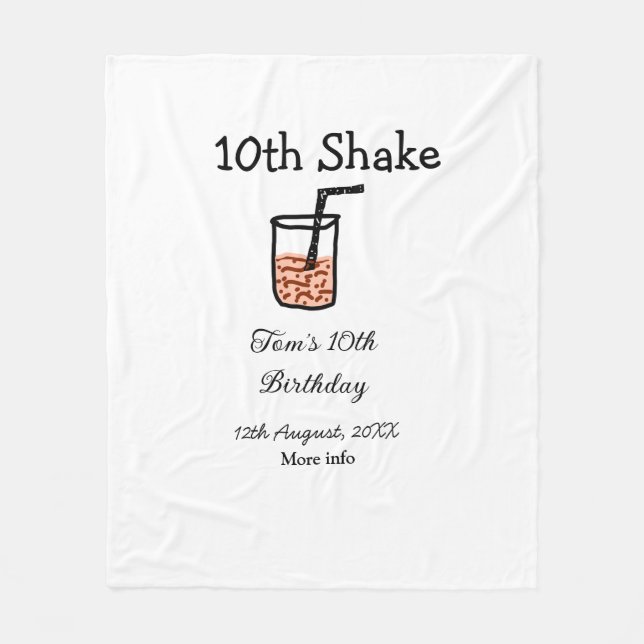 10. Shake 10. Geburtstag Milchshake-Schreiber Fleecedecke (Vorderseite)