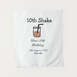 10. Shake 10. Geburtstag Milchshake-Schreiber Wandteppich