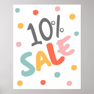 10% Sign, 10% Rabatt Sign, 10% Sale Poster