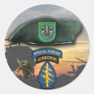 10. Spezialstreitkräfte Grüne Berets Veteranen Runder Aufkleber