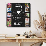10 Square Foto Collage Family Quote Schwarz-weiß Quadratische Wanduhr<br><div class="desc">Erstellen Sie Ihre eigene Foto Collage Wand Uhr mit 10 Ihrer Lieblings-Instagram Quadrat Bilder. Die Striptakuhr für Fotos verhilft Ihnen, Ihre besonderen Momente zu schätzen und macht Eltern, Großeltern und Freunden ein wohlüberlegtes Geschenk. Die personalisierte Familienuhr macht sie zu einem perfekten Geschenk für jeden Anlaß. Personalisieren mit Familiennamen und festem...</div>