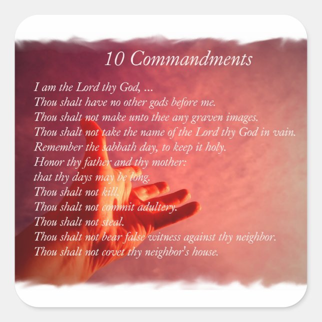 10 Stickers Commandements (Devant)