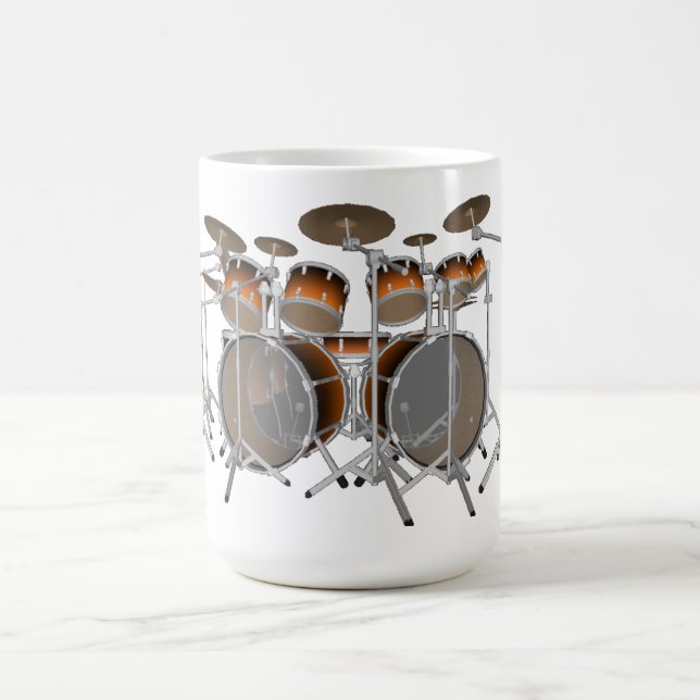 10 Stück Drum Kit: Orangenstrahler: Trommeln-Tasse Kaffeetasse (Mittel)