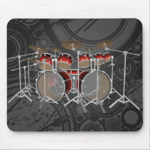 10 Stück Drum Kit: Rote Strahlung: Trommeln Mousepad