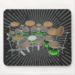 10 Stück-Trommel-Ausrüstung: Grüne Steigung: Mousepad