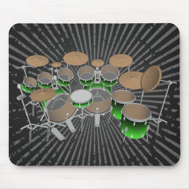 10 Stück-Trommel-Ausrüstung: Grüne Steigung: Mousepad (Vorne)