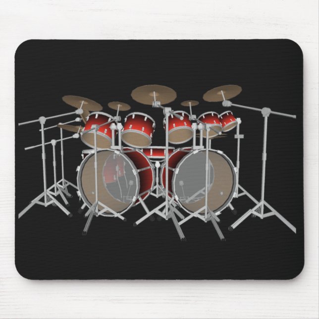 10 Stück-Trommel-Ausrüstung: Rotes Set: Trommeln Mousepad (Vorne)