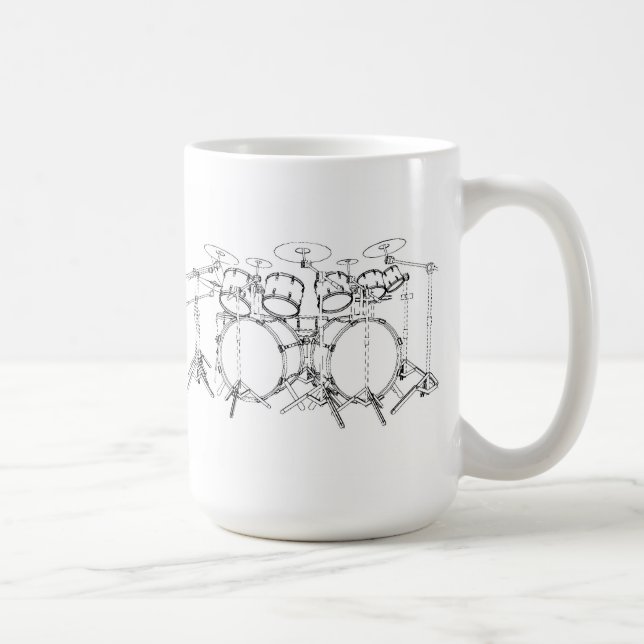 10 Stück-Trommel-Ausrüstung: Schwarzes u. Kaffeetasse (Rechts)