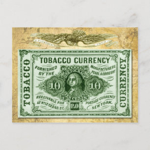 10¢ Tabakwährung Postkarte