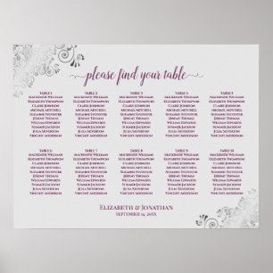 10 Tabelle Hochzeitsdiagramme auf grauer Basis Poster