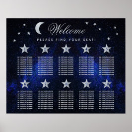 10 Table Stars Sky Celestial Wedding Seating Chart Poster