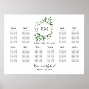 10 Tafelmonogramm für die Hochzeit des Gastsitzes Poster