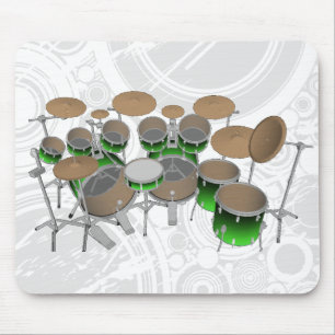 10-teiliges Schlagzeug-Set: Grüner Gradient: Drums Mousepad