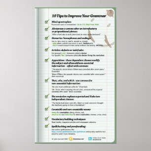 10 Tipps zur Verbesserung Ihrer Grammatik Poster