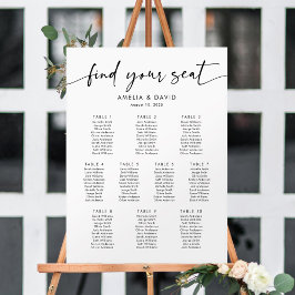 10 Tische finden Ihre Sitzkarte Poster
