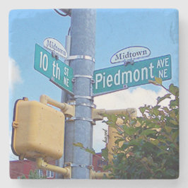 10. und Piedmont Midtown, Atlanta Marble Untersetz Steinuntersetzer