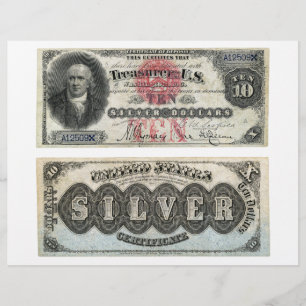 10 US-Dollar Banknotensilberzertifikat 1878