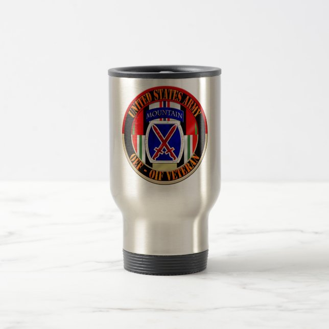 10. Veteran der Gebirgsabteilungs-OEF OIF Reisebecher (Mittel)