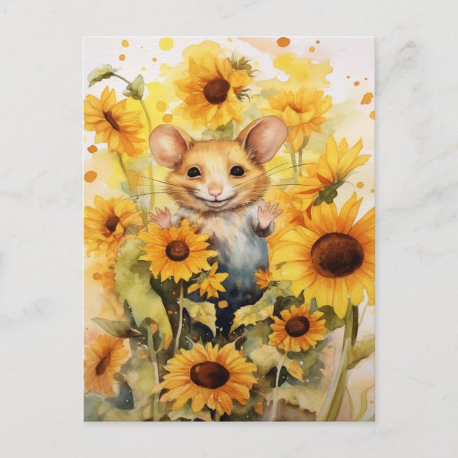 10 von 17 Sonnenblumengarten Miceville Postkarte (Vorderseite)