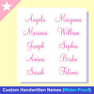 10 Vornamen für Mädchen Calligraphie Stickers Aufkleber