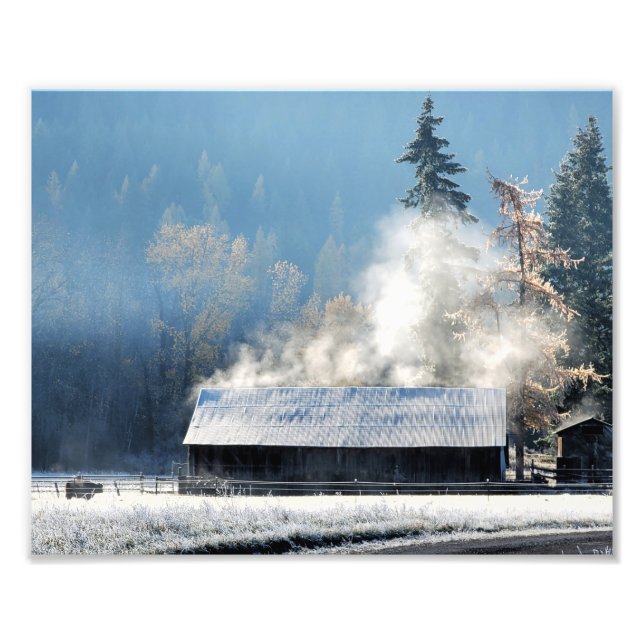 10" x8" Foto drucken | | Misty Barn (Vorne)