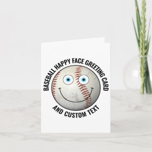 10 x Custom Baseball BLAUE EYES Happy Face Gruß Karte