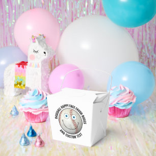 10 x Custom Baseball Party BLAUE EYES Happy Face Geschenkschachtel