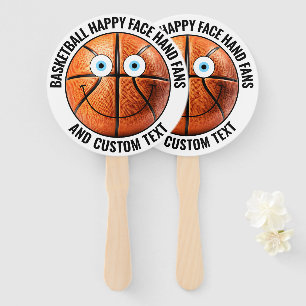 10 x Custom Basketball Party BLAUE EYES Happy Face Fächer