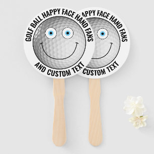 10 x Custom Golf Theme Party BLAUE EYES Happy Face Fächer