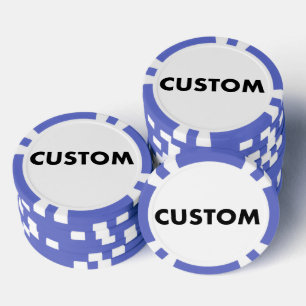 10 x Custom Personalisiert BLUE Casino, Pokerchips