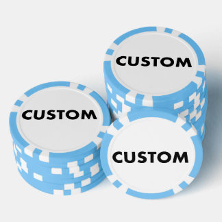 10 x Custom Personalisiert LIGHT BLUE Casino, Pokerchips