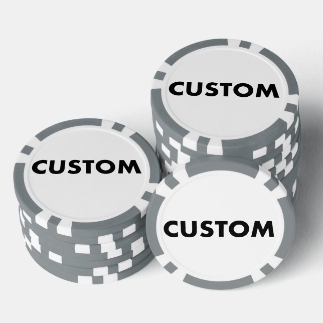 10 x Personalisiertes GRAY Casino, Pokerchips (Stapel)