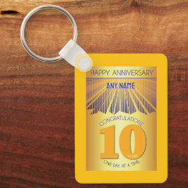 10 Year Sober Anniversary | Golden Ray 12 Step Schlüsselanhänger