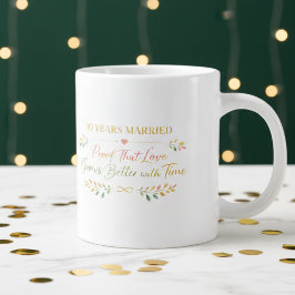 10 Years Married Elegant Anniversary Mug Gift Jumbo-Tasse