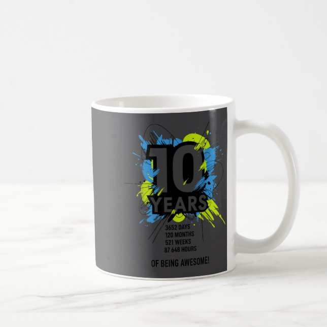 10 Years Of Being Awesome 10th Birthday Girl Boy D Kaffeetasse (Rechts)