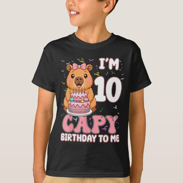 10 Years Old Capy Birthday To Me 10th Birthday Cap T-Shirt (Vorderseite)