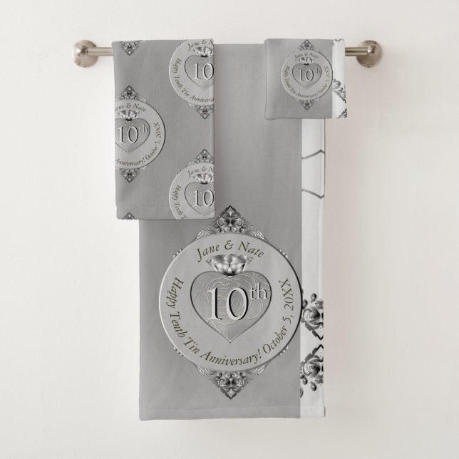 10. Zehn-Jubiläum-Badetuch-Set Badhandtuch Set (Insitu)