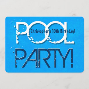 10. Zehnter Geburtstag Poolparty Save-the-Date P02 Einladung