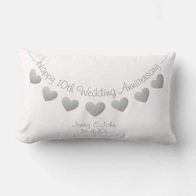 10. Zinn Hochzeitstag Butterherz Lendenkissen (Vorderseite)