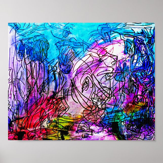 10 Zoll x 8 Zoll ABSTRAKTER ART-2 MATTE POSTER (Vorne)