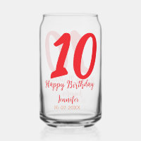 10e anniversaire ajouter nom date année rouge modè