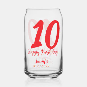 10e anniversaire ajouter nom date année rouge modè