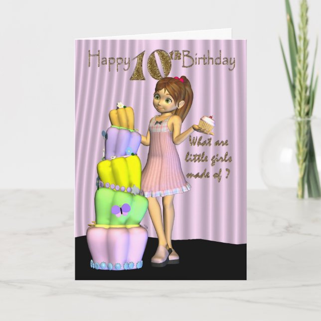 10e anniversaire, Bonne carte d'anniversaire avec  (Devant)