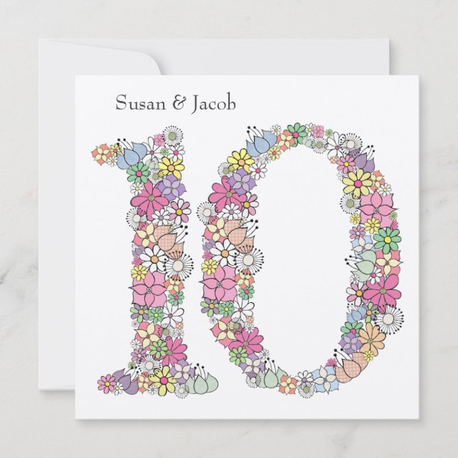 10e anniversaire du dixième Mariage Invitation per (Devant)