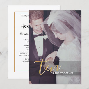 10e anniversaire du Mariage et invitation photo